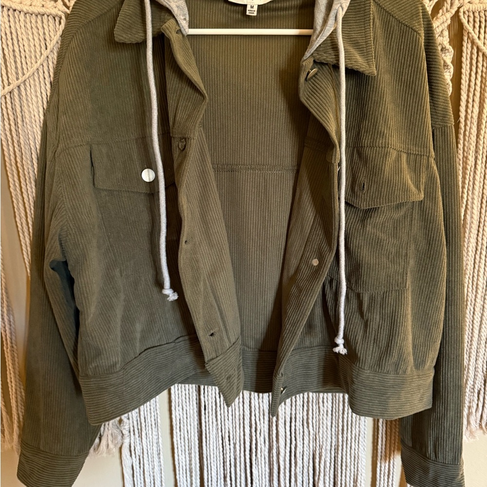 HYFVE Olive Crop Utility Corduroy Jacket